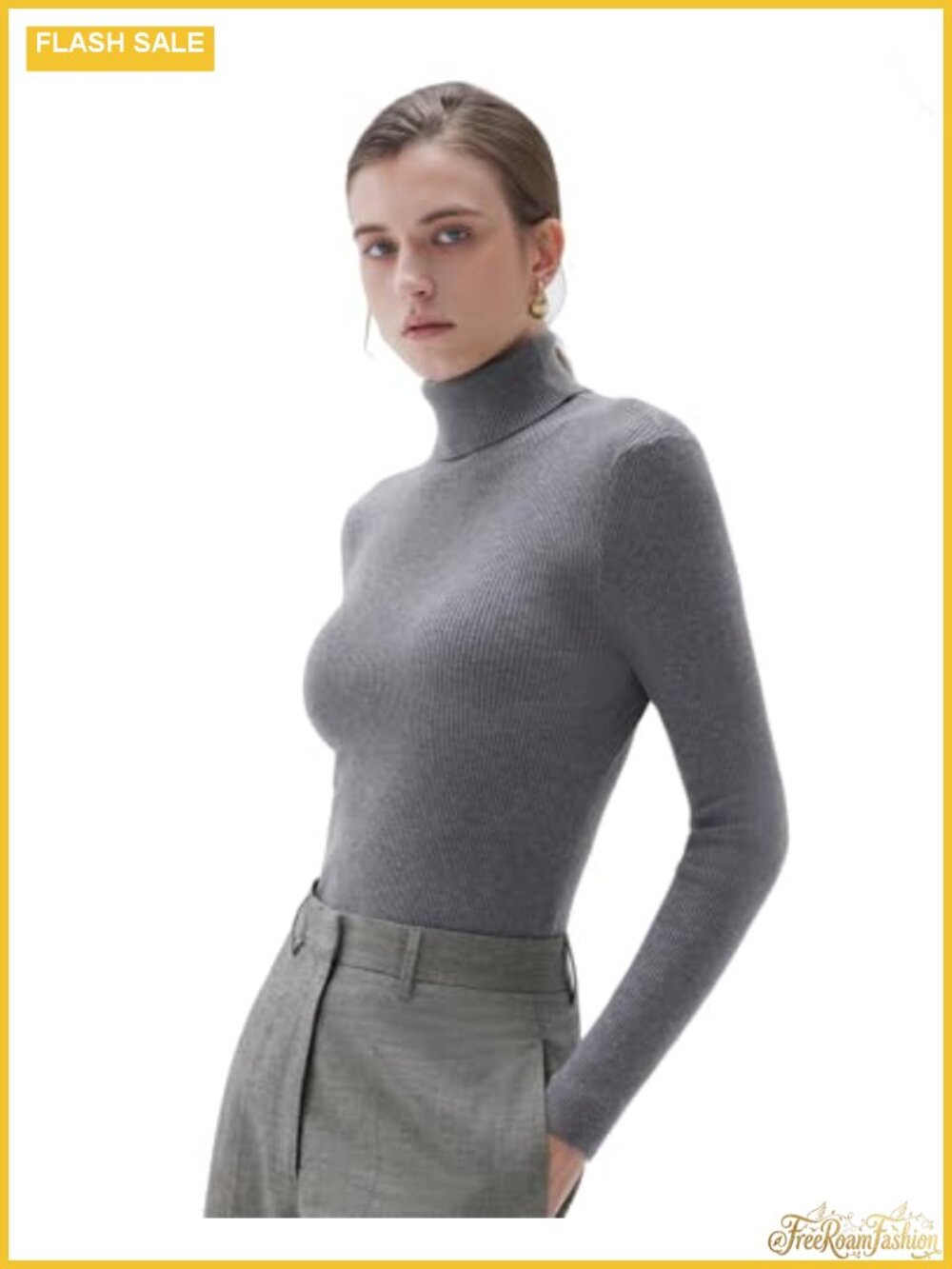Cashmere Blend Turtleneck Sweater Women Long Sleeve Pullover Winter Top